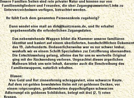 Unsere Familien-Seiten sind rein privater Natur und können nur von
  Familienmitgliedern und Freu...